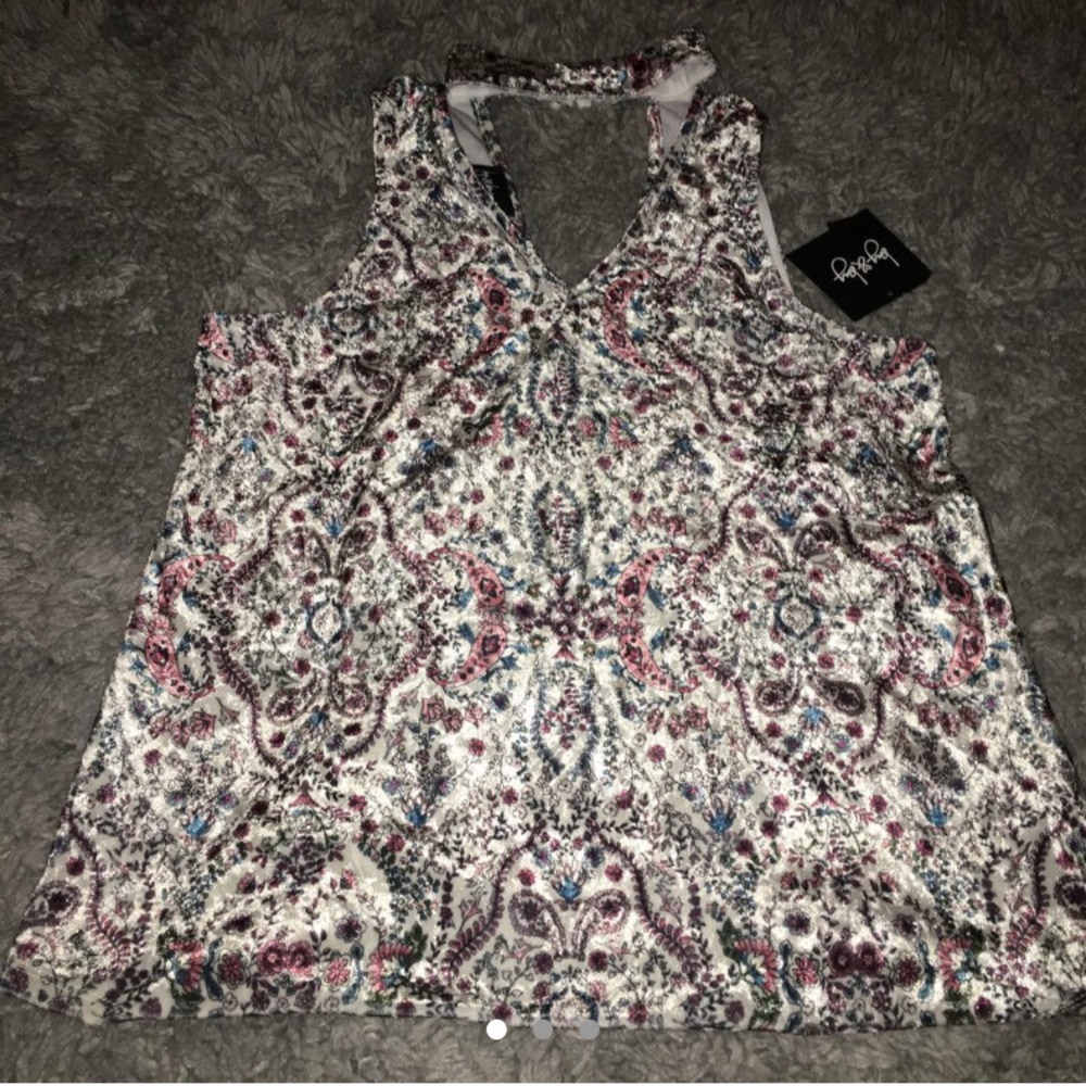 Velvet floral halter top